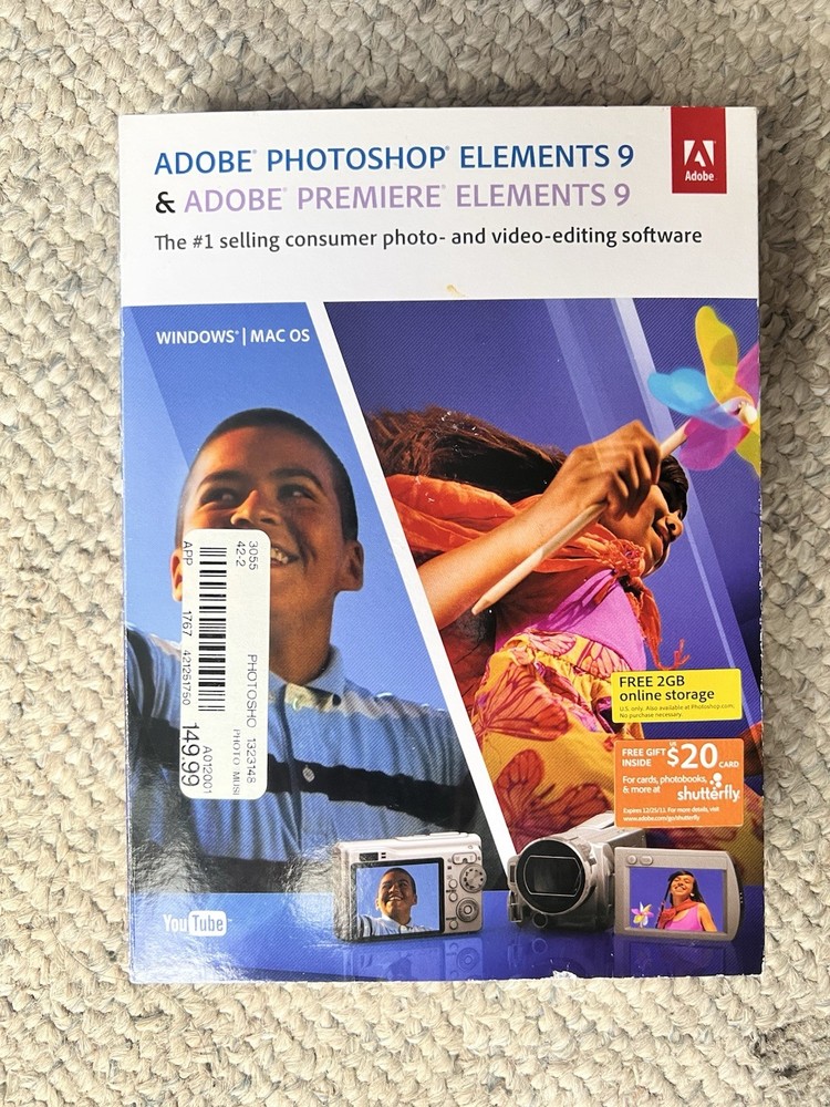 Adobe Photoshop Elements 9 & Premiere Elements 9 (Mac/Win) w/Serial Numbers
