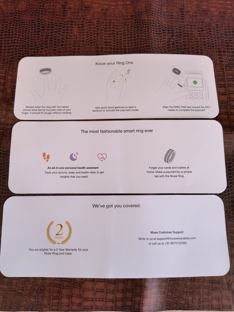 Muse Ring One Smart Ring Size 6 Titanium/Ceramic. New (other), complete set