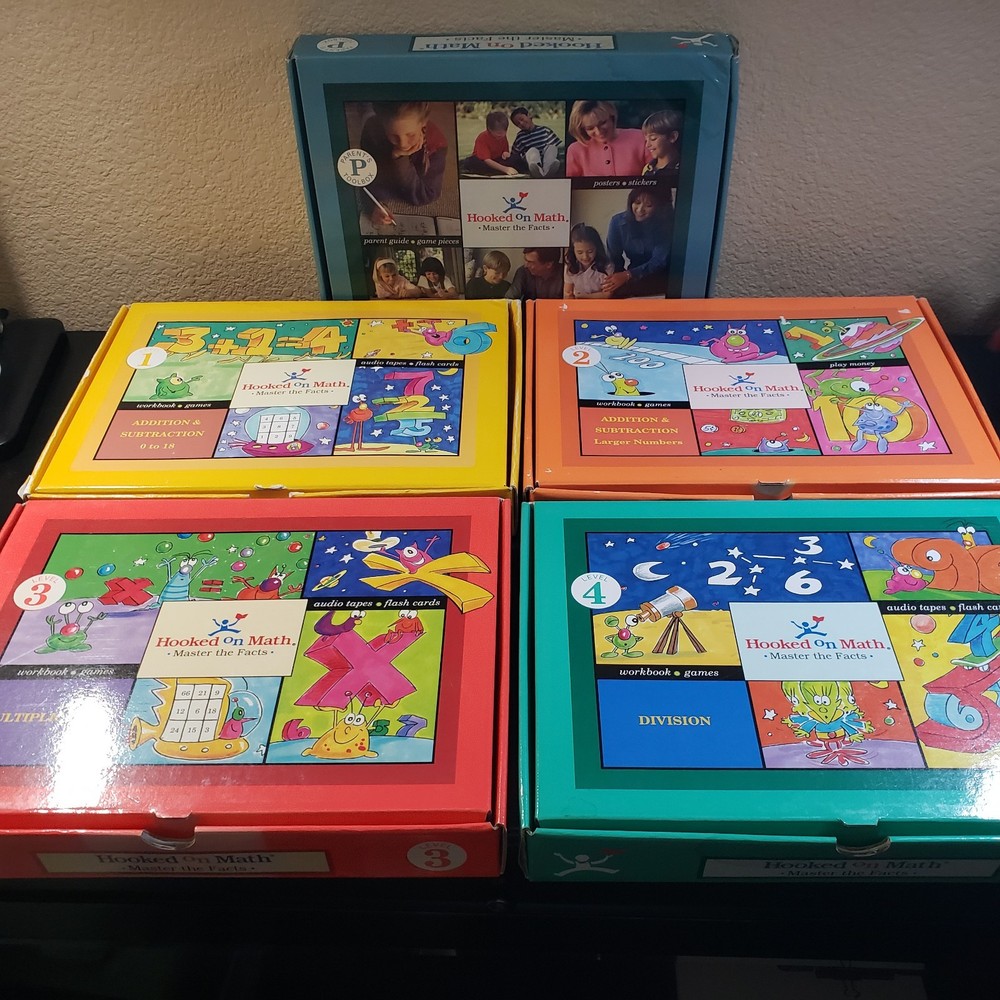 Hooked on Math Boxed Sets Levels 1, 2, 3, 4 & P. MISSING PARENT'S GUIDE