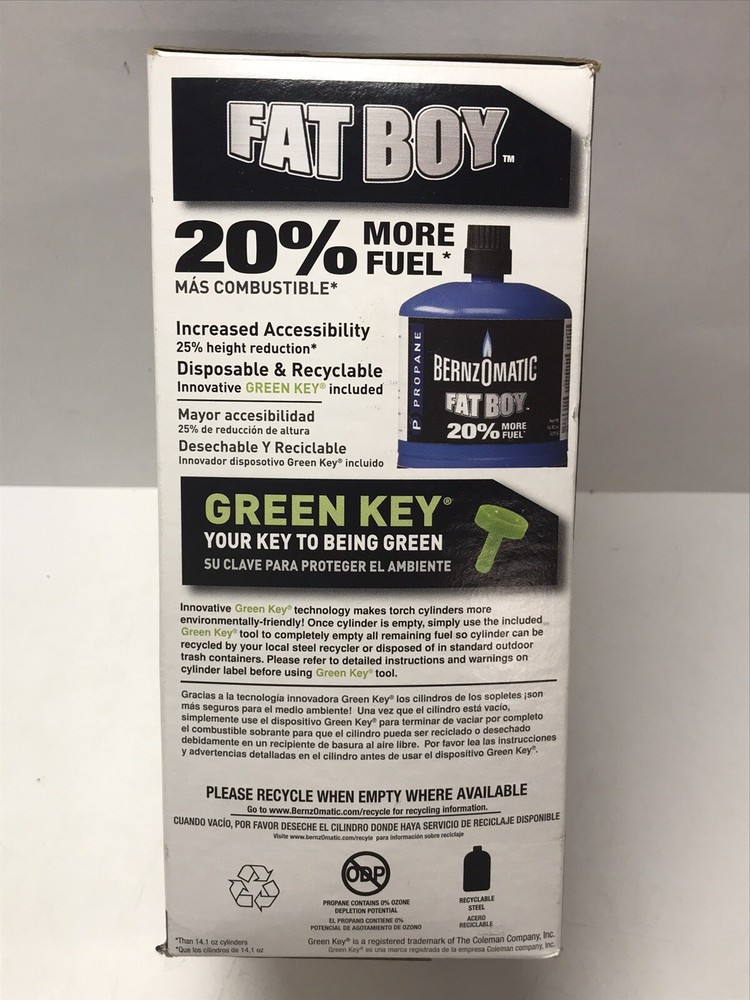 BernzOmatic Ul100 with Fat Boy - Solid Brass Torch Kit - 20% More Propane