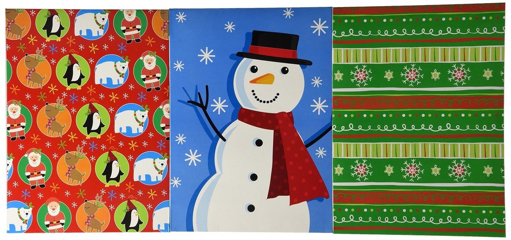 3 PACK DECORATED CHRISTMAS GIFT BOXES (styles may vary)