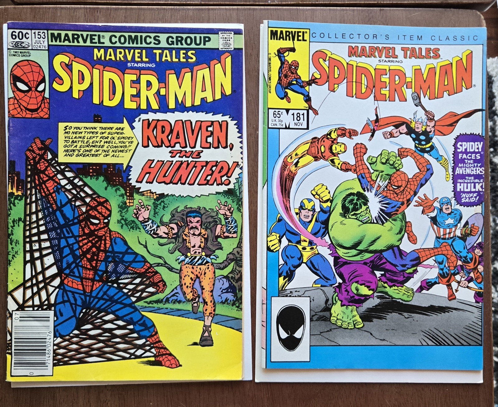 Vintage lot of Marvel Tales featuring Spider-Man, stretching from 1968 to 1985.