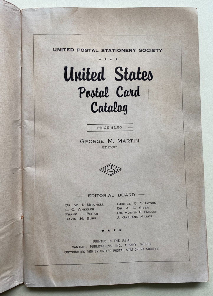 UPSS U.S. Postal Card catalogs