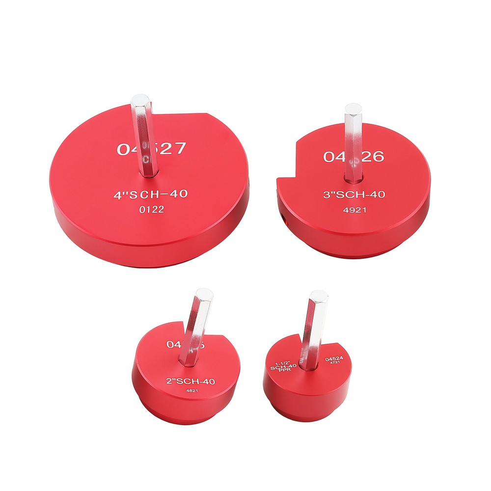 8x PVC Pipe Reamer Set W/ 1/2" Socket Fitting Saver for ABS Ventilation Pipe Red