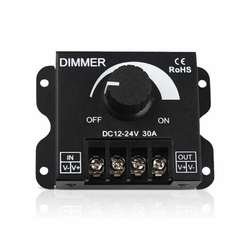Led Single Strip Dimmer DC12-24V 30A 360W Output Controller RF Wireless Remote