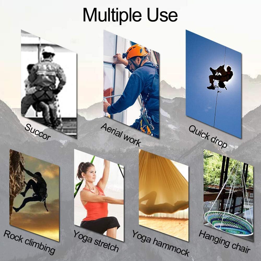 DASKING 2pcs Adjustable Daisy Chains 23KN Strong Climbing Strap Nylon Red