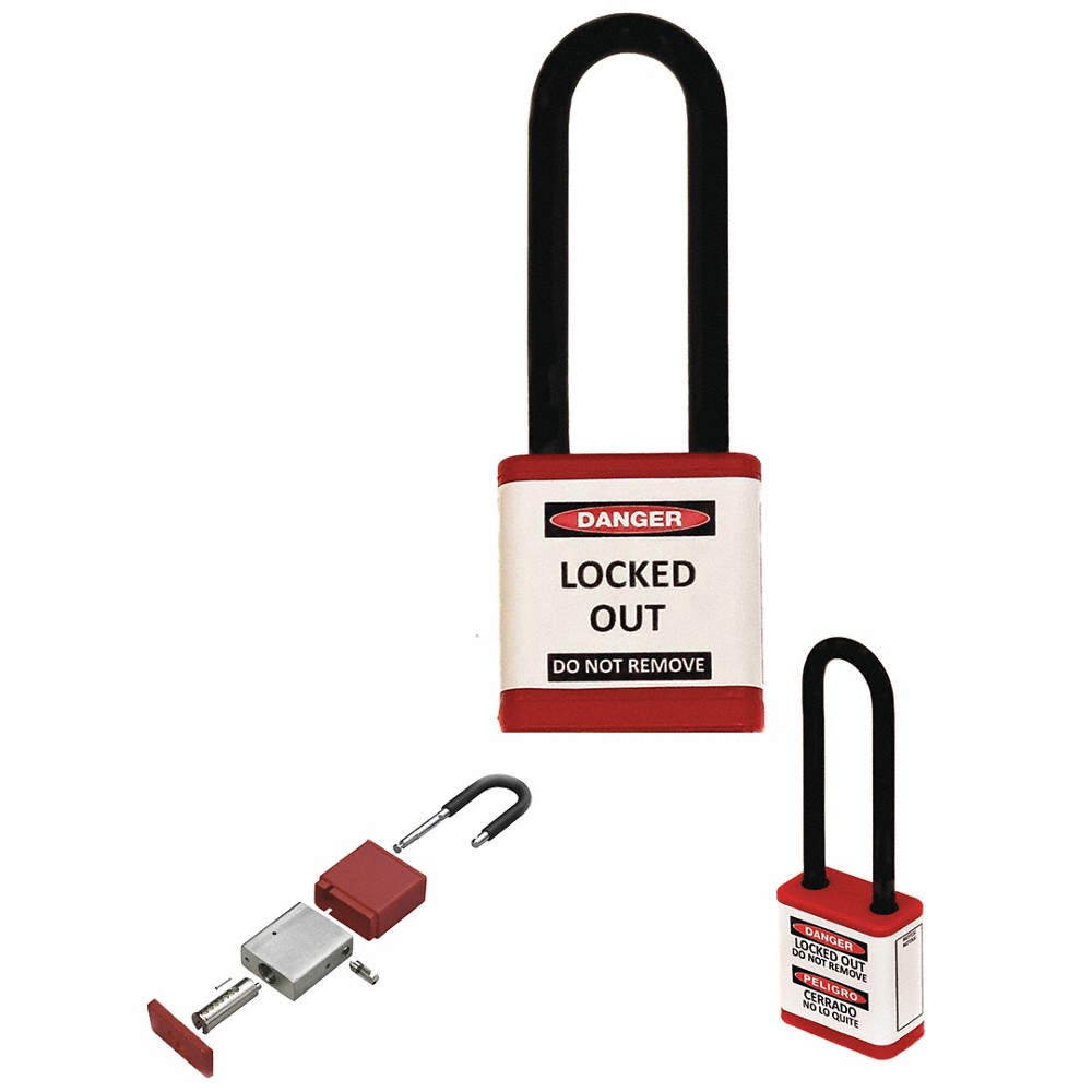 ZING 710KD-RED Lockout Padlock,3" Shackle Height 55KD09
