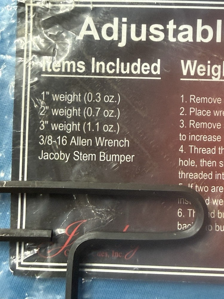 JACOBY ADJUSTABLE WEIGHT BOLT SYSTEM