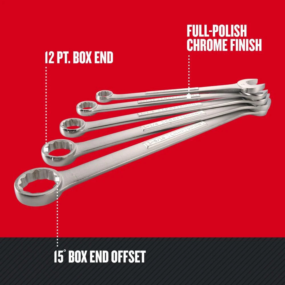 Craftsman Jumbo Sae Combination Wrench Set, 5Pc