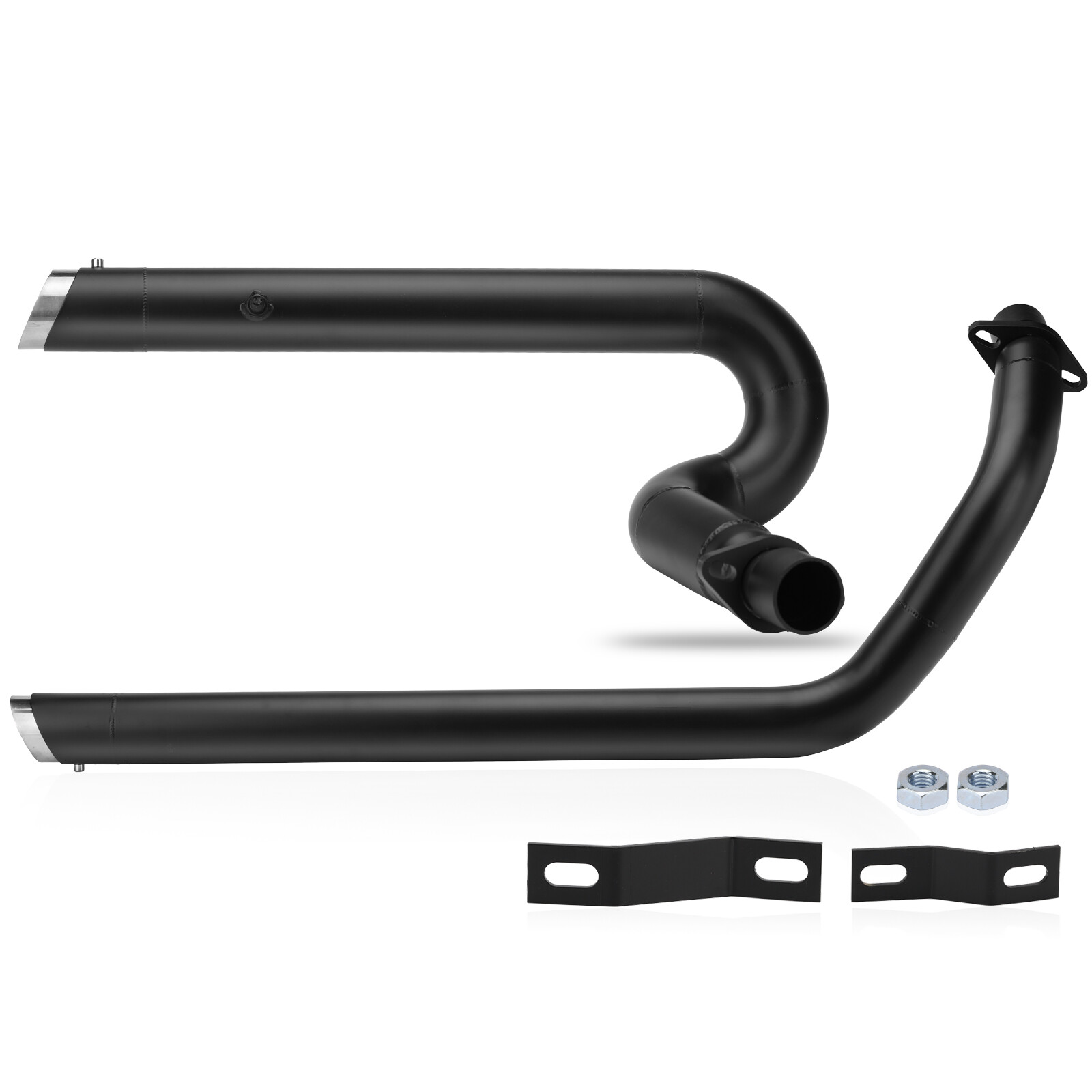 Shortshots Staggered Exhaust Pipes System Muffler For Honda Shadow VLX600 VT600C