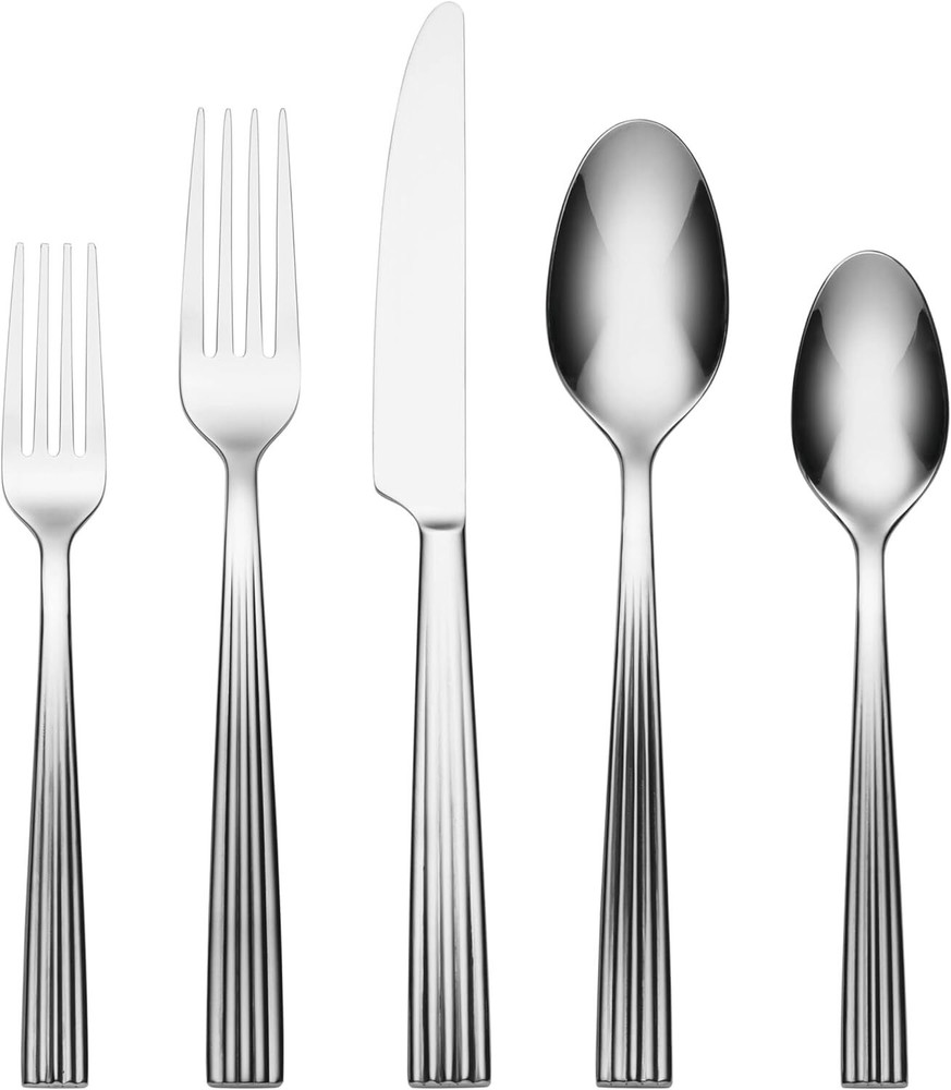 Oneida Kennedy Piece Everyday Flatware Set, 20 Count, Metallic