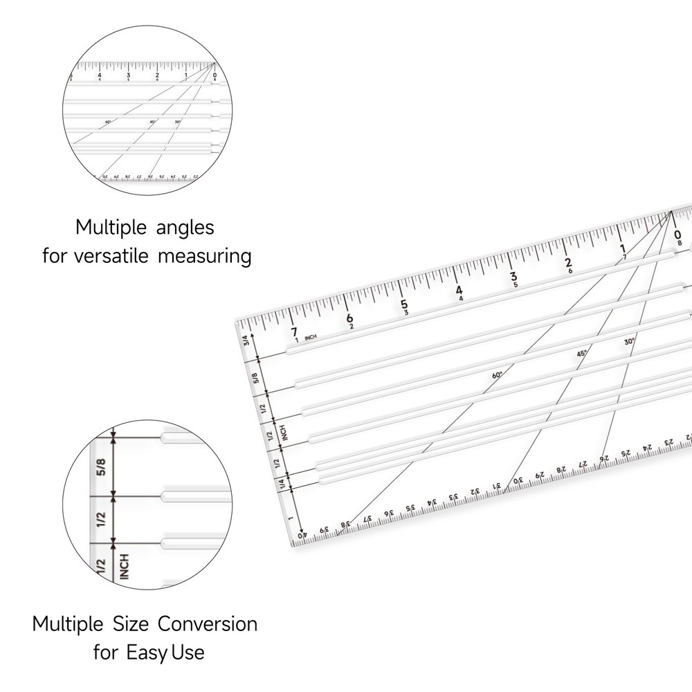 Clear Plastic Zero Centering Ruler, Sewing & Quilting Ruler