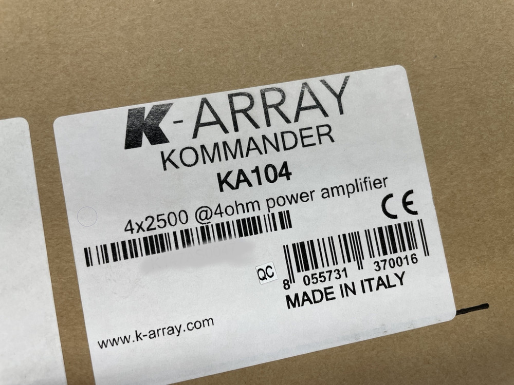 K-Array Kommander KA104 Professional Audio 4x2500W Amplifier with Integrated DSP