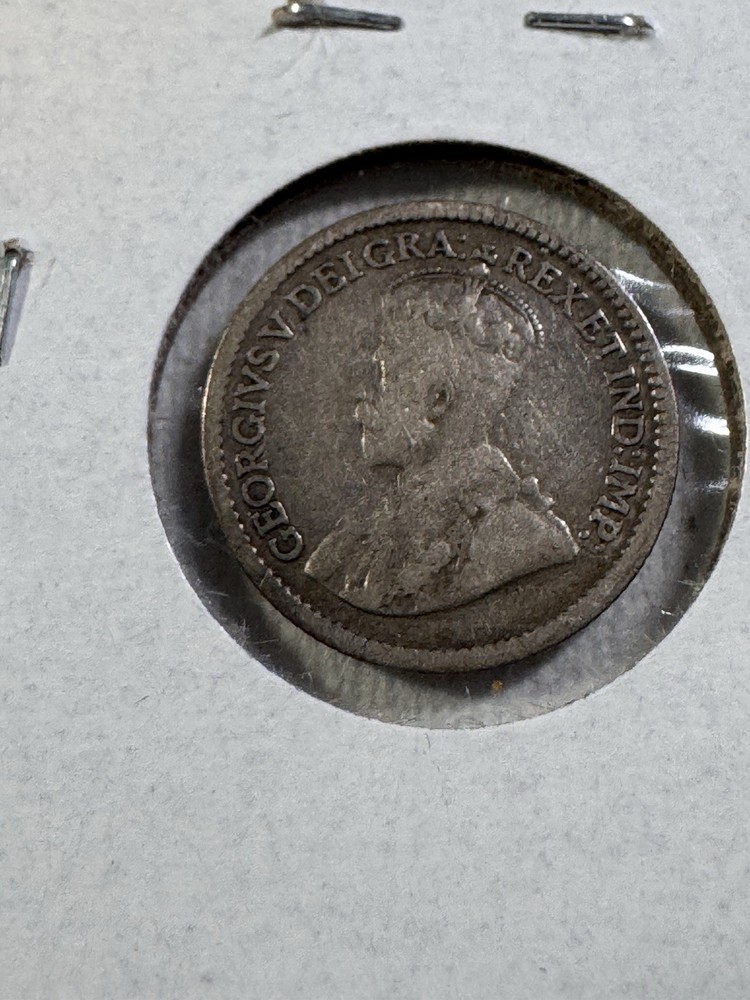 1916 Canada 5 Cents Silver Coin Cleaned