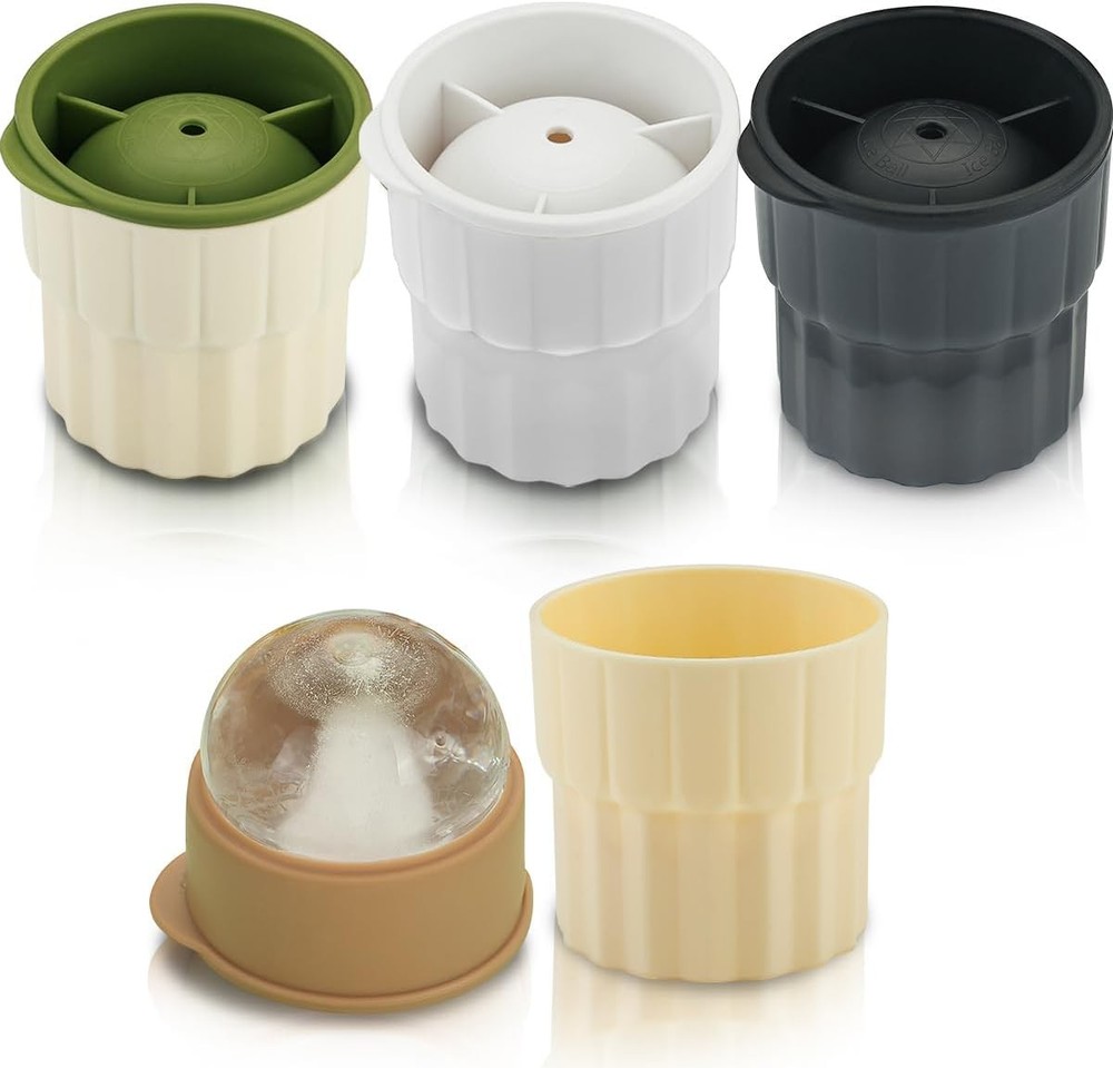 Ice Molds Set 4 Pack, 2inch Plastics Round Ice Cube Mold, Ice Ball Maker Mold...