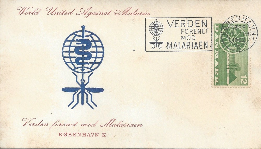Denmark Special Cancelation "Verden Forenet Mod Malariaen"