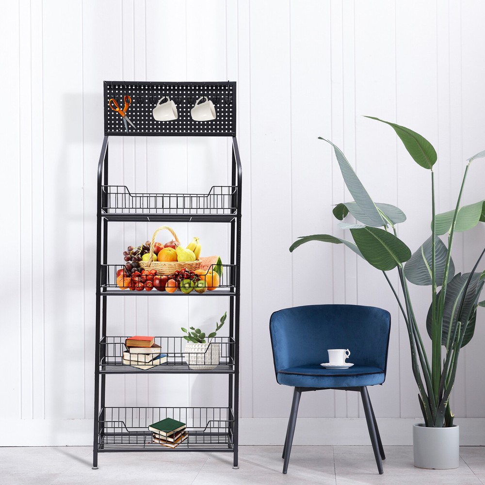 Retail Display Rack, Stand Storage Shelf, Fruit Vegetable Snack Storage Shelf