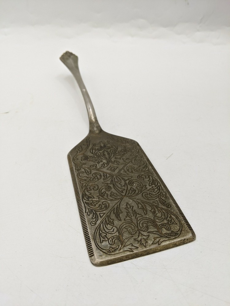 Engraved Flat Spatula Server Cake Lasagna Silverplate Kitchen Utensil Indonesia