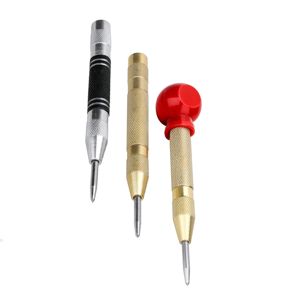 3 Piece Automatic Center Punch One Hand Action for Workshop Use DIY Projects