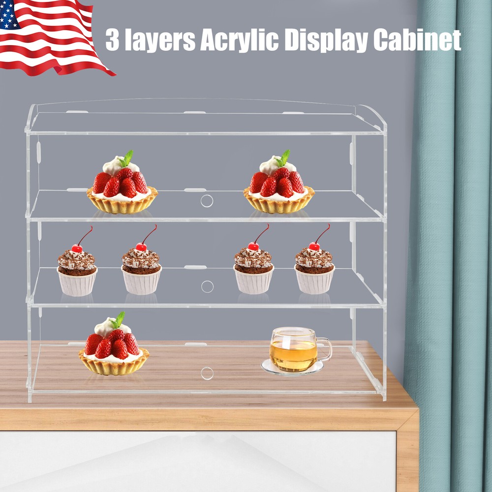 3 layers Acrylic Display Cabinet Case Bakery Pastry Display Case Multi-layer Kit