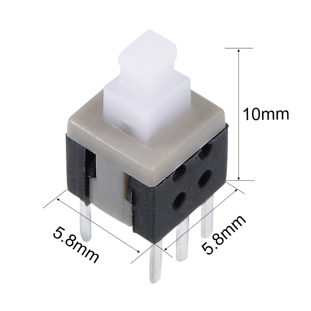 5.8x5.8x10mm PCB DIP Tact Tactile Push Button Switch Latching 6 Pin 20PCS