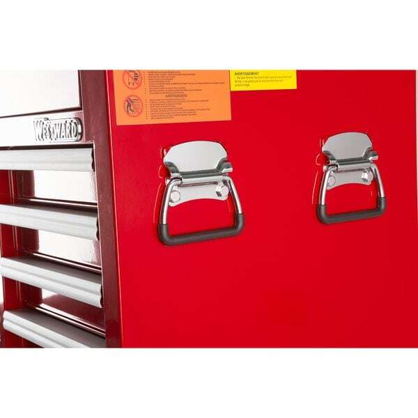 Westward 32H848 Westward Intermediate Chest, 3-Drawers, Powder Coated Red,