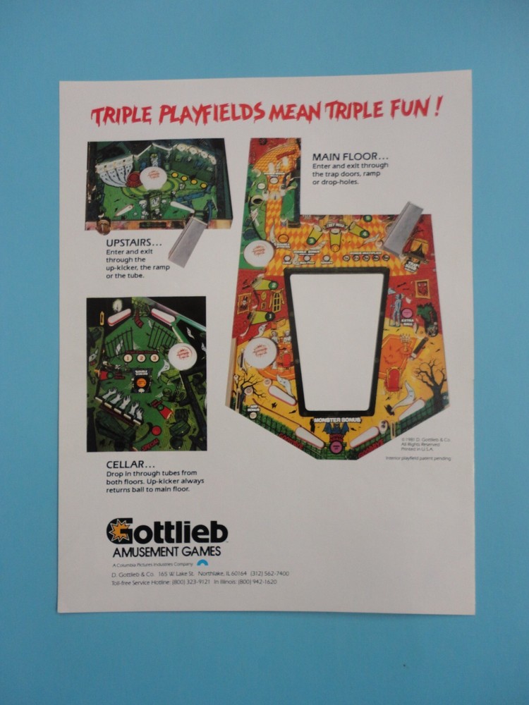 Haunted House Pinball Machine Flyer Gottlieb Original