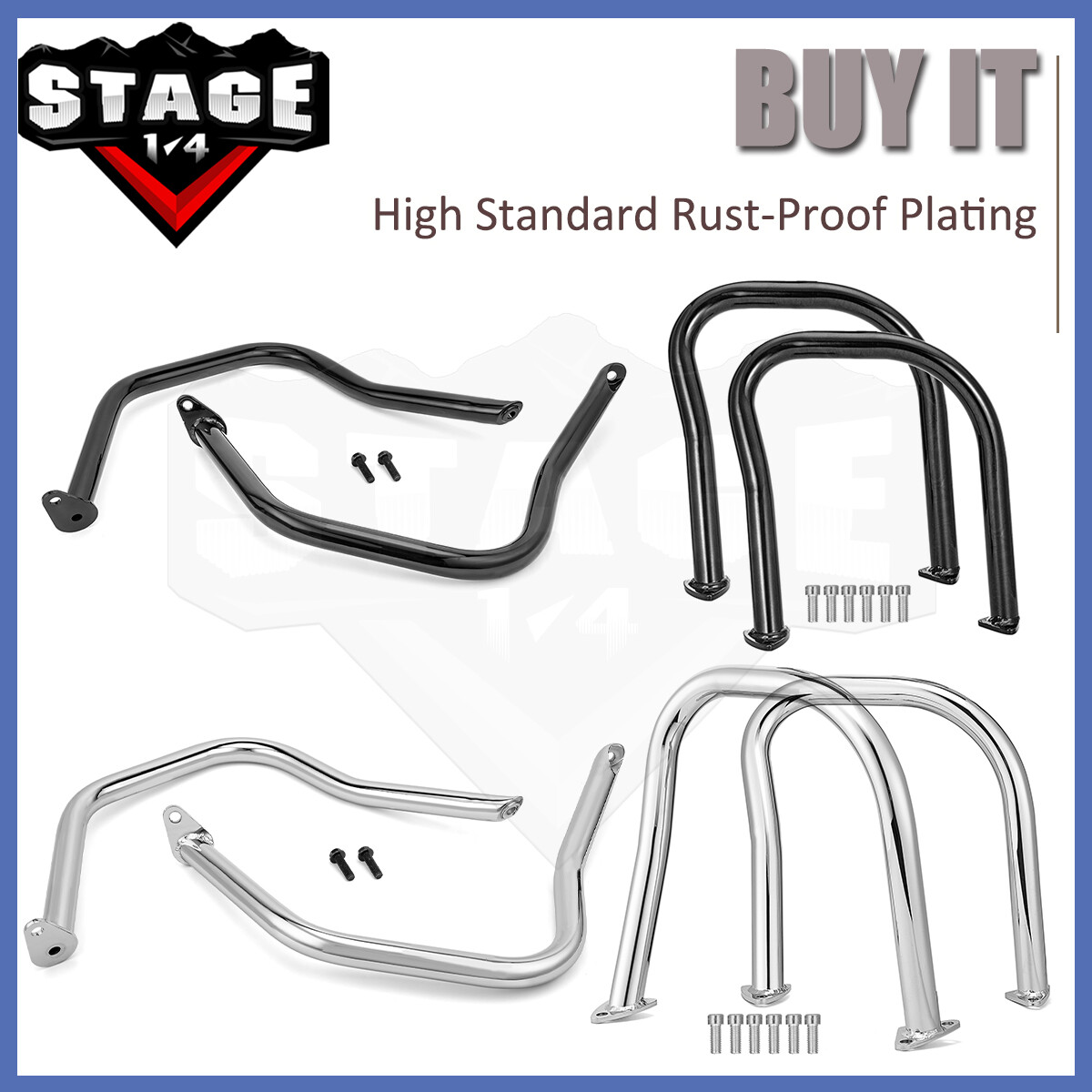 For 2020+ Indian Challenger Front Engine Guard Highway Rear Saddlebag Crash Bars