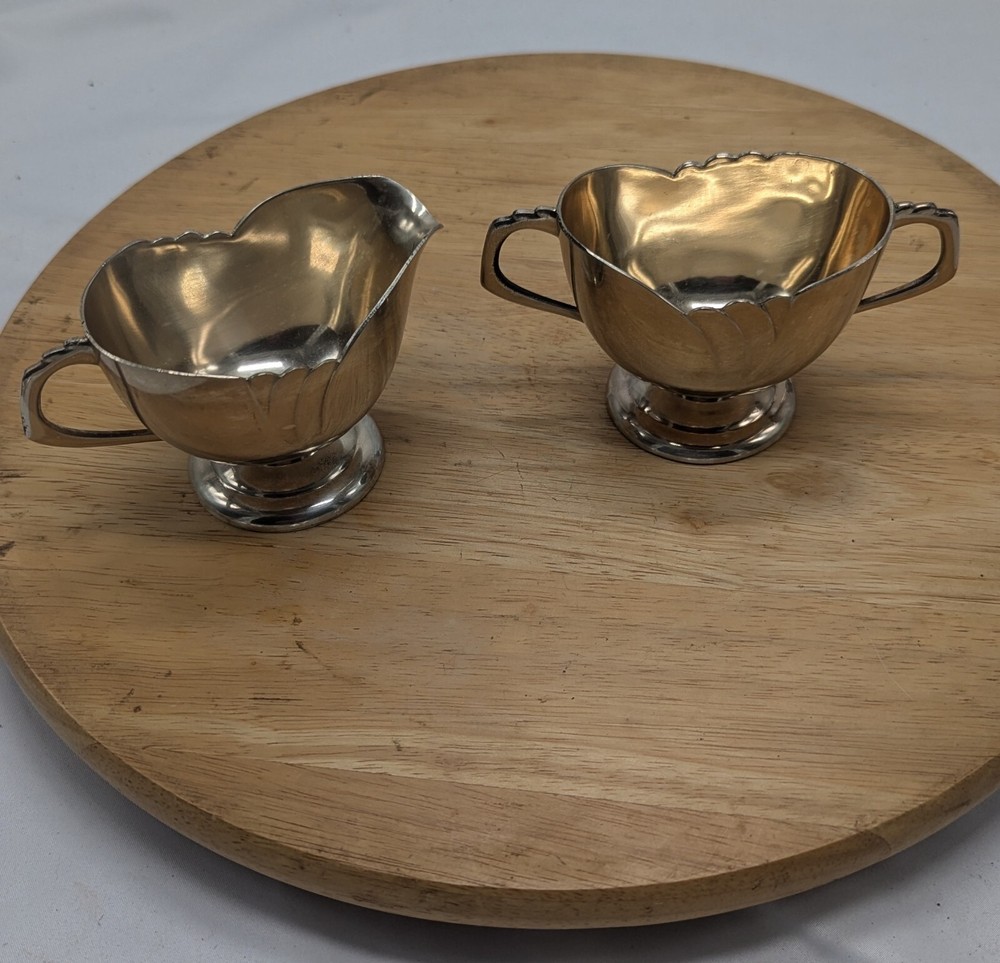 Silver Plate Creamer & Sugar Petite