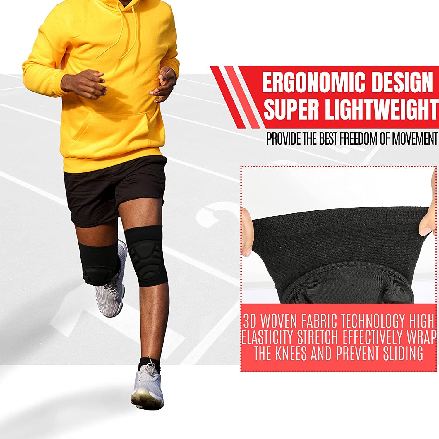 Knee Padded Breathable Soft Lightweight for Skiing Skating Snowboarding Unisex