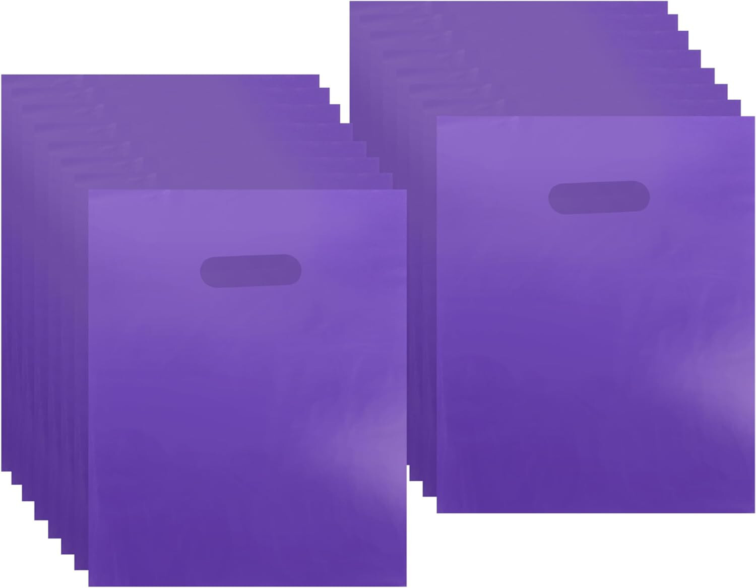 Plastic Bags 1000 Purple Shopping Merchandise Die Cut Handles 9 x 12 Lightweight