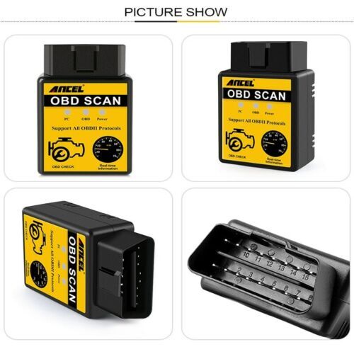 Automotive ELM327 OBD2 Scanner Code Reader Check Engine Fault Diagnostic Tool