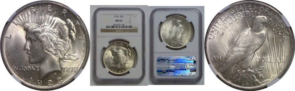 1923 Peace Dollar   NGC MS-65