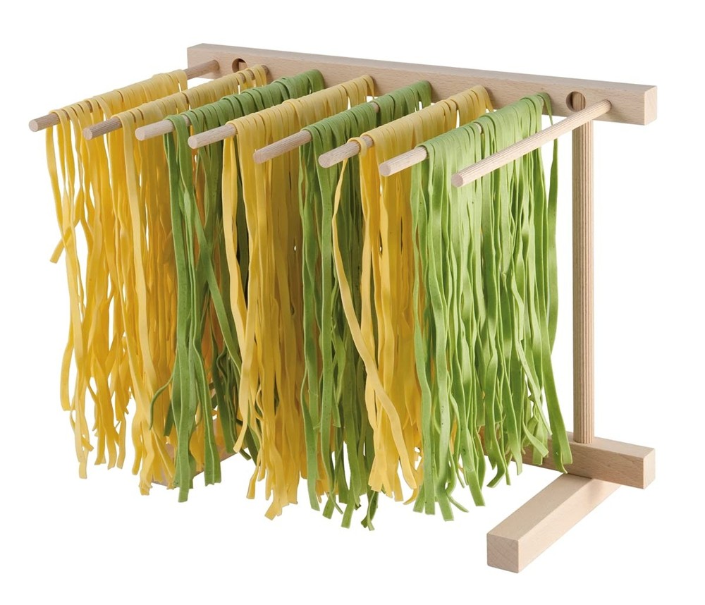 EP 102 Natural Beechwood Collapsible Pasta Drying Rack Noodle Maker Tool