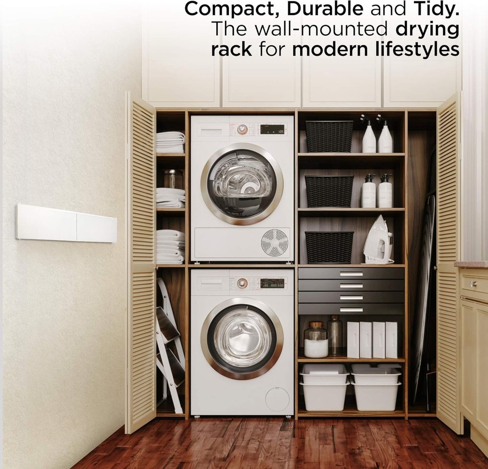 Retractable Clothes Drying Rack, Wall Mount, 40lbs Capacity for Versatile Use