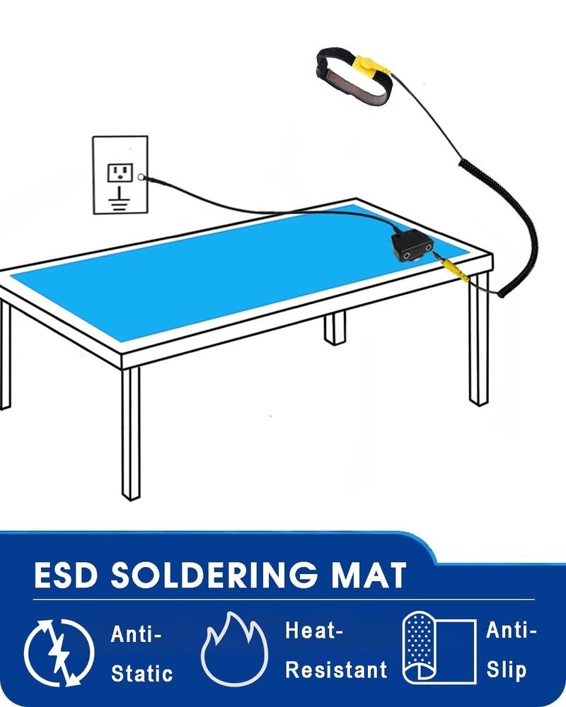 Anti Static Mat for Pc ESD Mat 17"X25" Soldering Table Mat Kit Computer Elect...