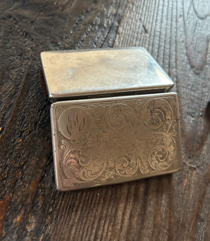 vintage silver pill holder - old little box