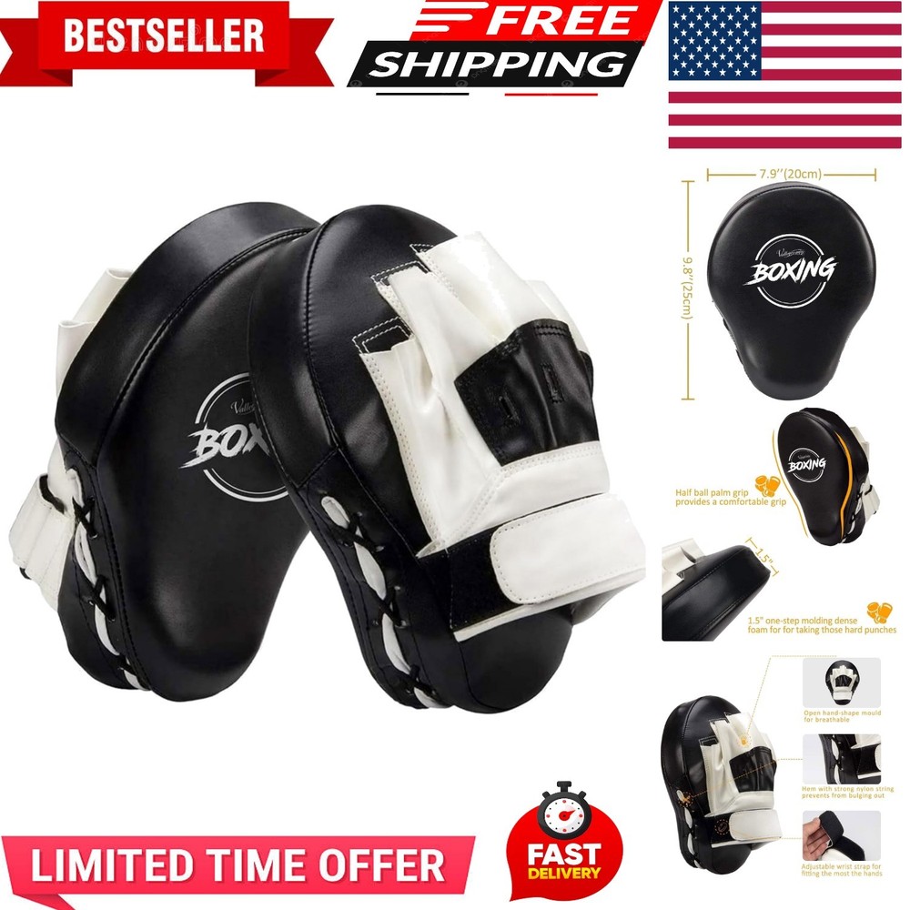 Boxing Curved Focus Punching Mitts- Leatherette Training Hand Pads