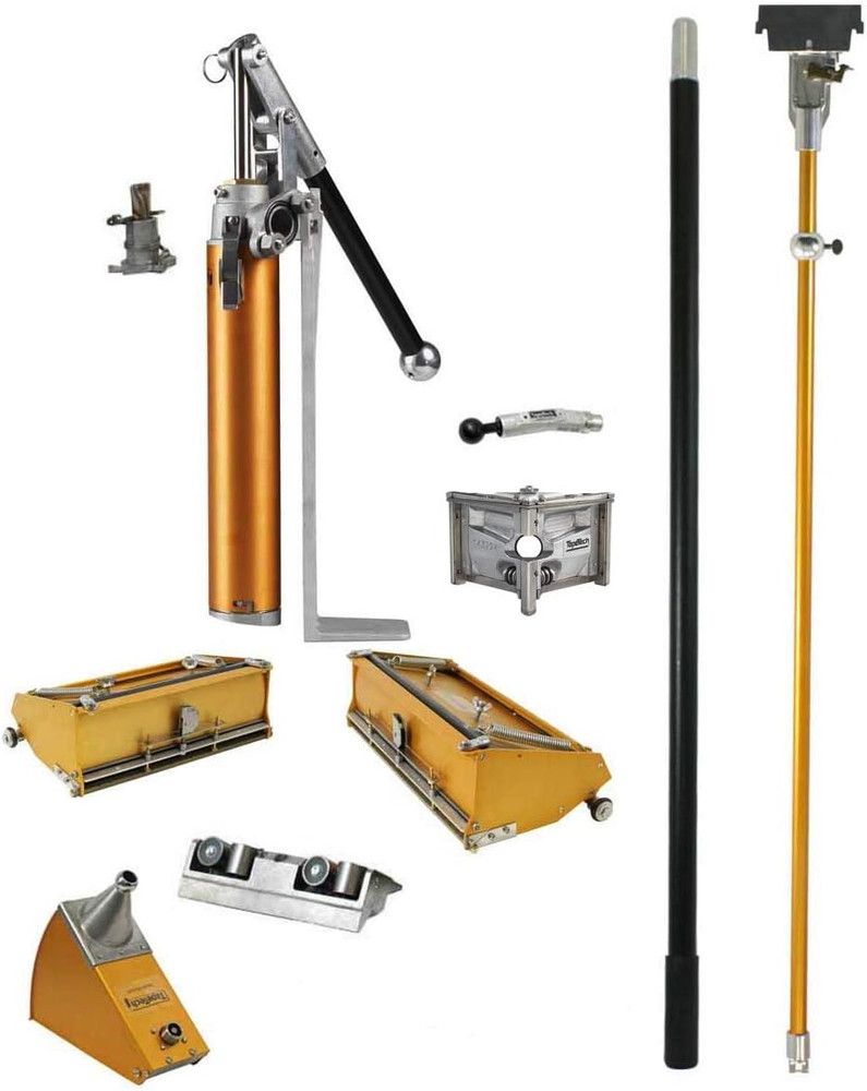 Full Drywall Finishing Set with 10" & 12" Flat Boxes, Angle Head, Angle Box, Cor