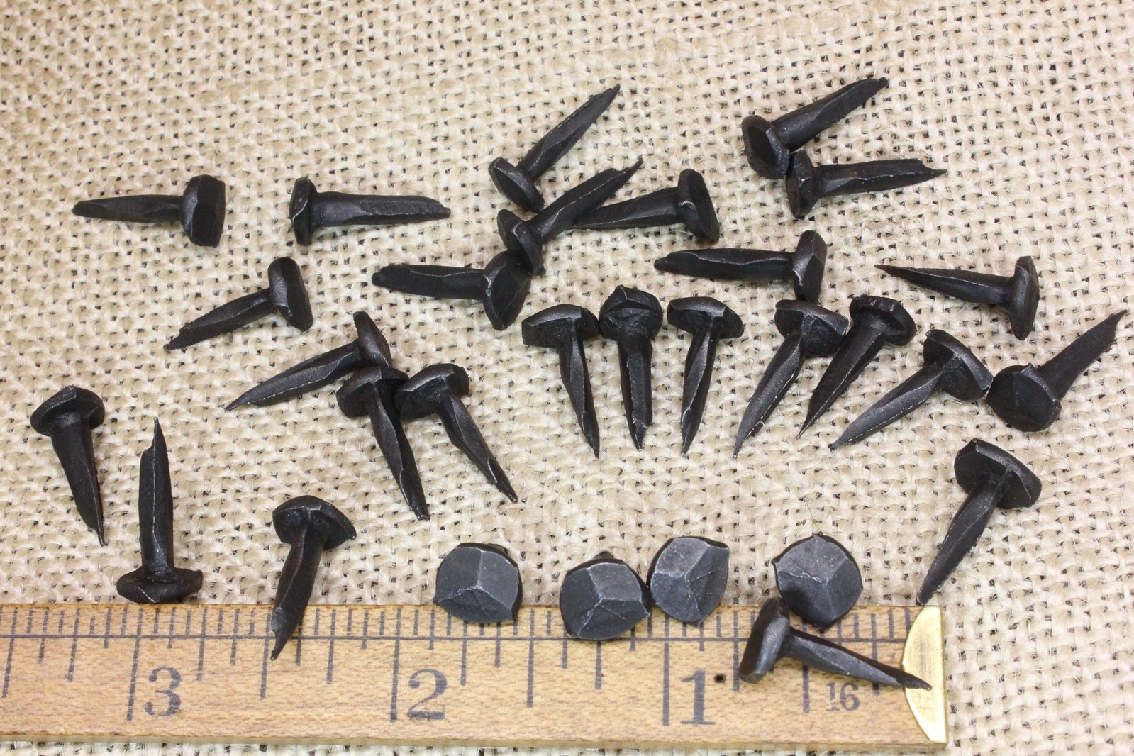 5/8" Rosehead 50 Nails Square Wrought Iron Tacks Vintage Rustic Decorative Look