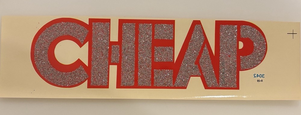 Original Vintage Cheap Glitter Iron On Transfer