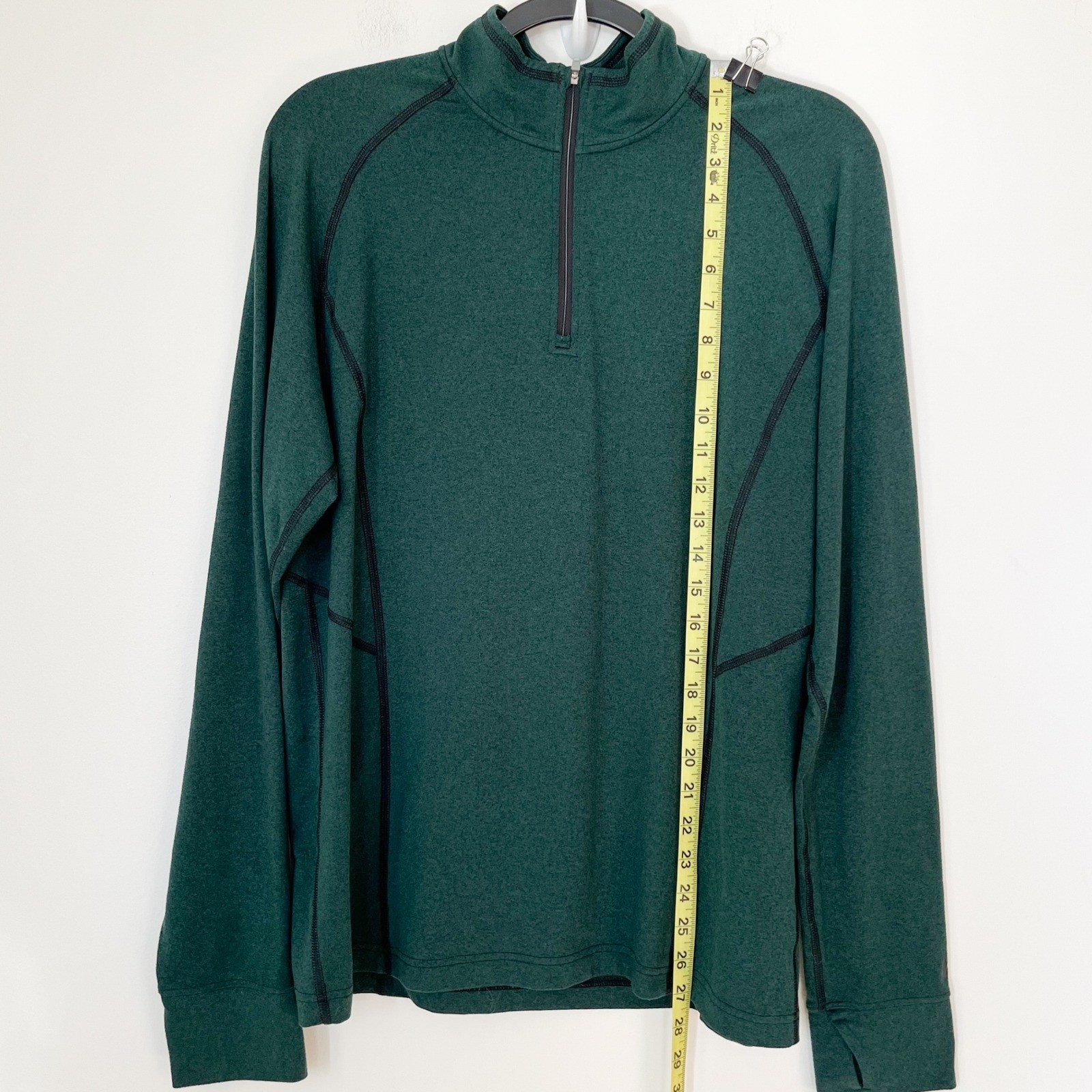 REI Co-op Mens 1/4 Zip Long Sleeve Pullover Green Medium
