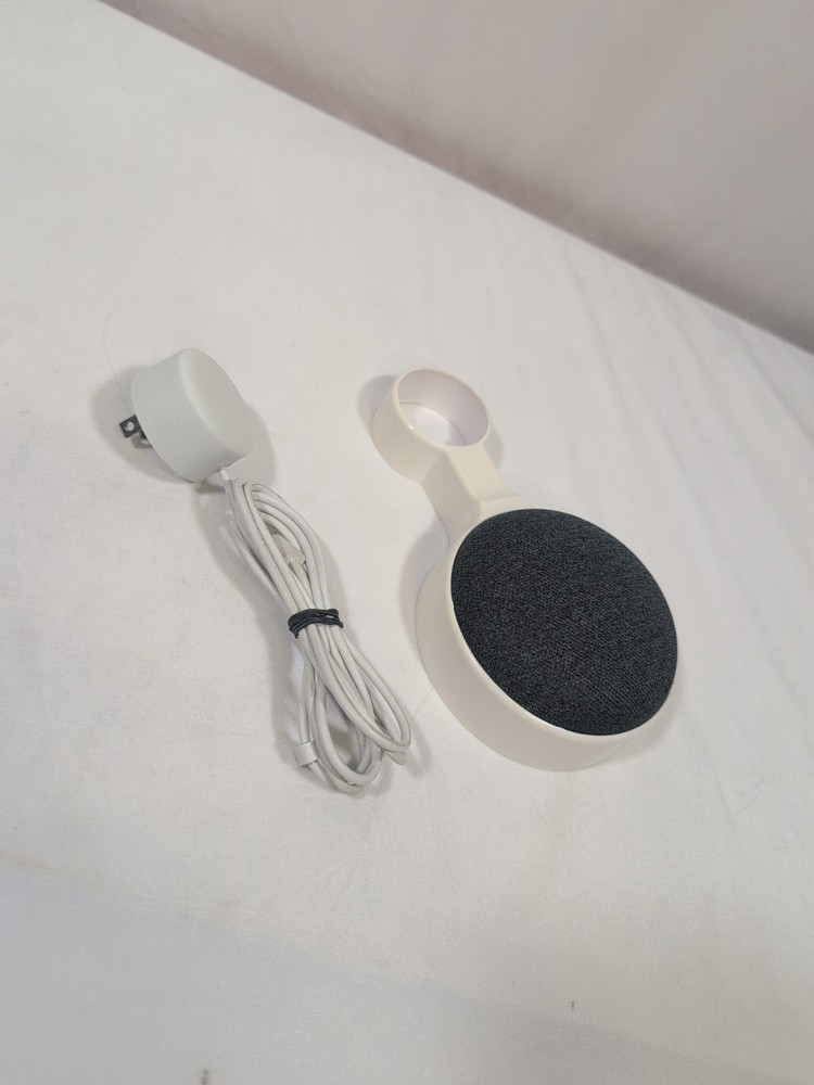 Google Home Mini HOA Smart Assistant Speaker Dark Gray With Wall Adaptor Plug
