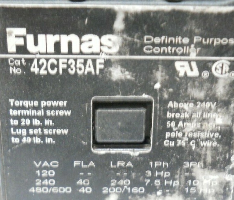 FURNAS 42CF35AF CONTACTOR, 600V 3 POLE