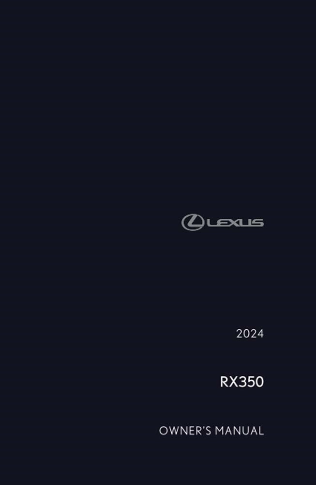 2024 Lexus RX 350 Owners Manual User Guide