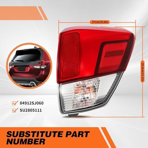 84912SJ060 Passenger Side Tail Light Assembly Compatible with Forester Right