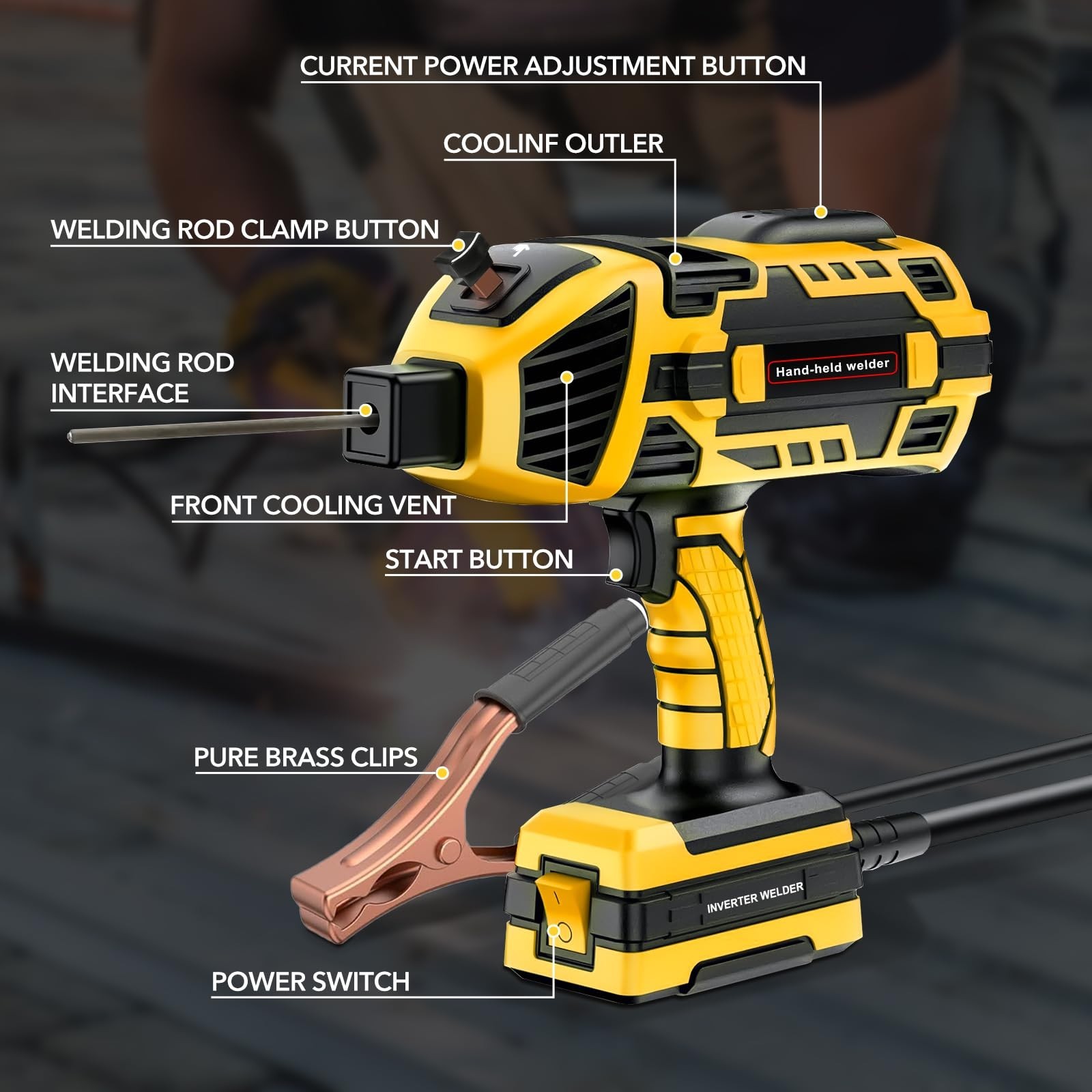 Portable Stick Welder 110V, 120A Handheld Welding Gun with Goggles & 30 Rods