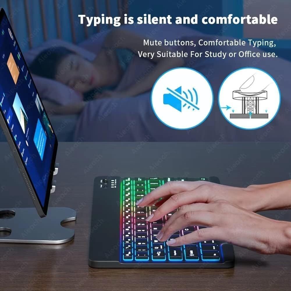 Combo De Teclado Y Mouse Bluetooth Para Ipad - Teclado Inalambrico Recargable Y