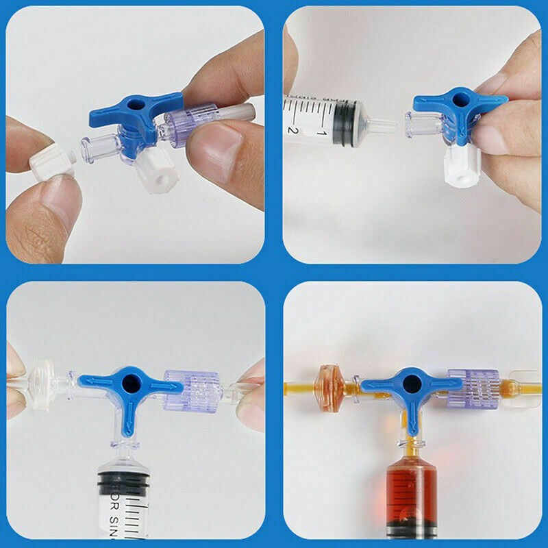 10 PCs 3-Way Stopcock Luer Lock Connection Adapter