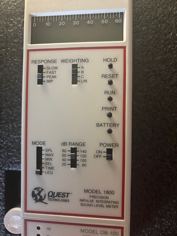 Quest Model 1800 Precision Impulse Sound Meter and Model OB-100 Filter Set